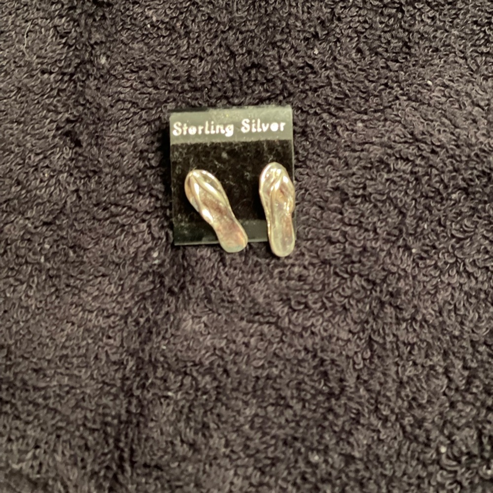 Sterling silver flip flop earrings